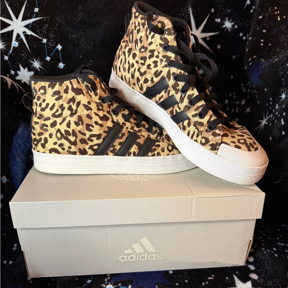 Adidas Bravada Mid Women's Shoes Brown Black Leopard Fashion Sneakers